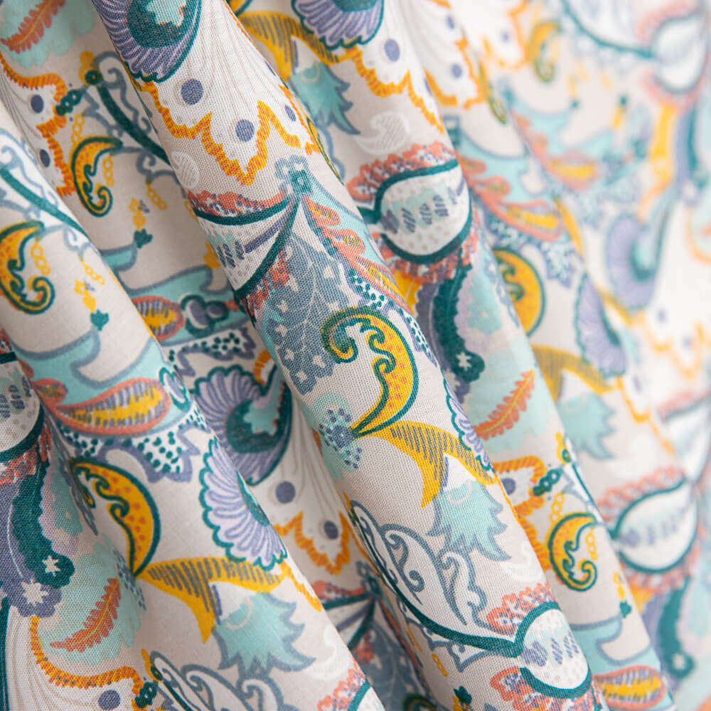 Popeline Algodão Caxemira Cinza Pérola - Ribes y Casals