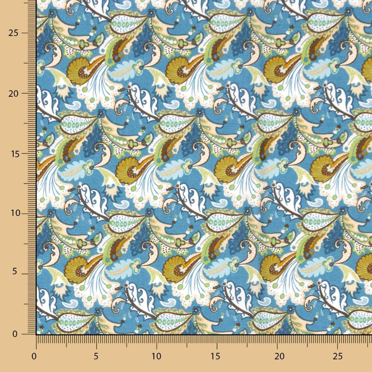 Popeline Algodão Caxemira Verde Oliva - Ribes y Casals