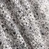 Popeline Algodão Flores Branco - Ribes y Casals