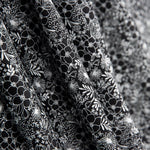 Popeline Algodão Flores Pretas - Ribes y Casals