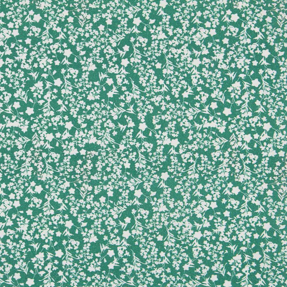 Algodão Antibacteriano Flores Verde - Ribes y Casals
