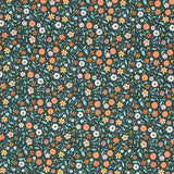 Algodão Antibacteriano Flores Verde - Ribes y Casals