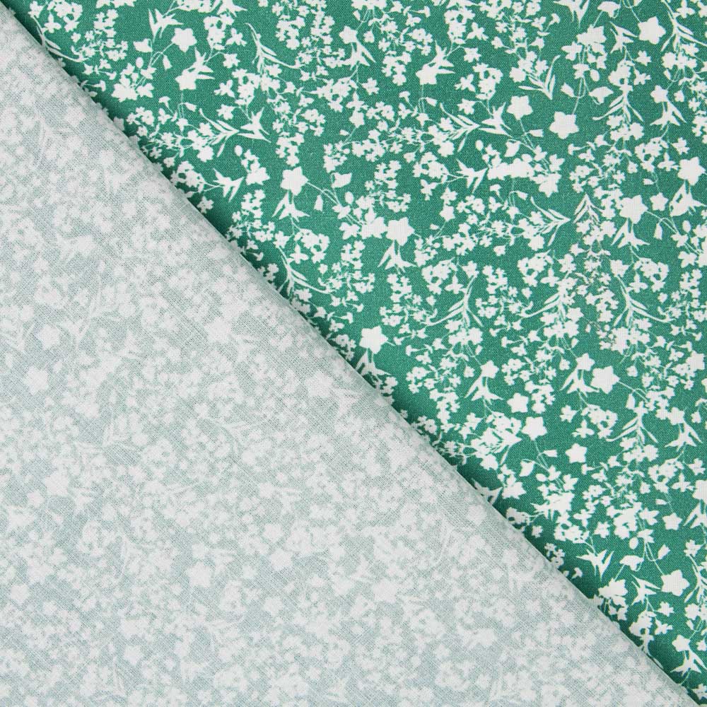 Algodão Antibacteriano Flores Verde - Ribes y Casals