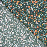 Algodão Antibacteriano Flores Verde - Ribes y Casals