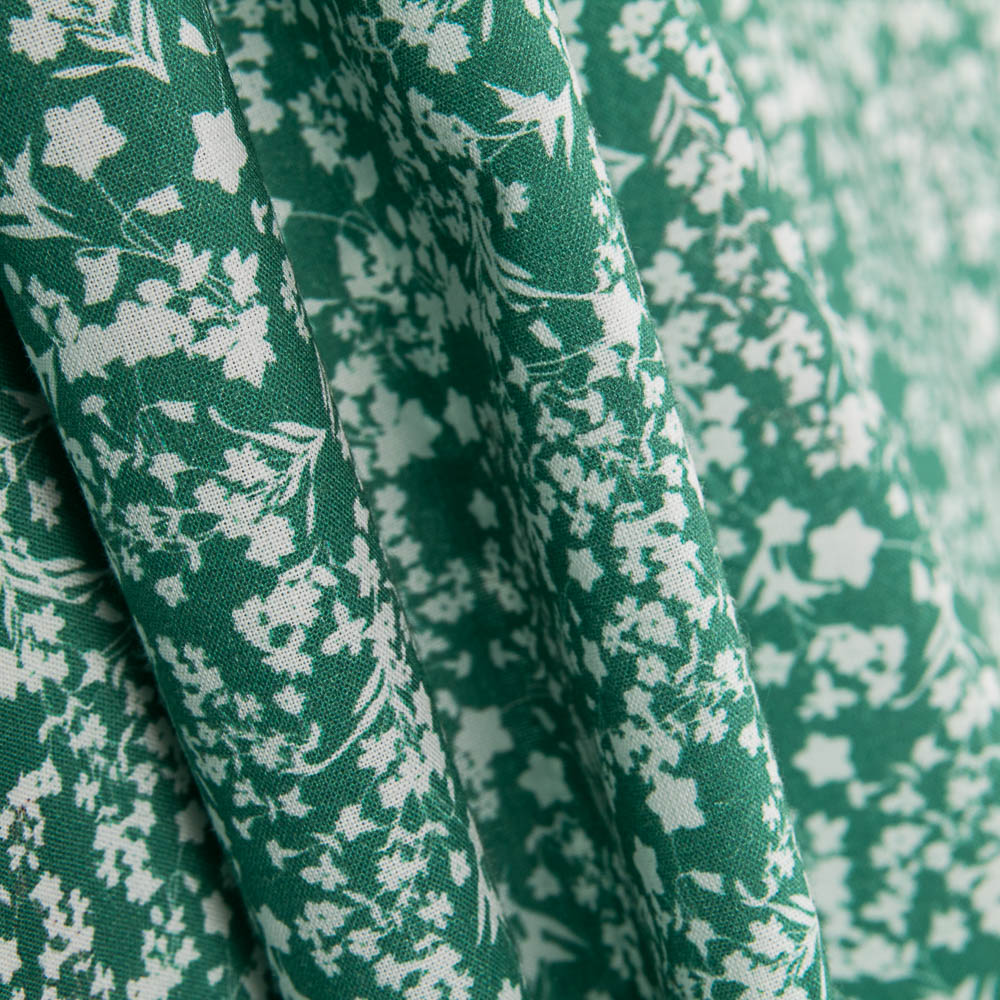 Algodão Antibacteriano Flores Verde - Ribes y Casals