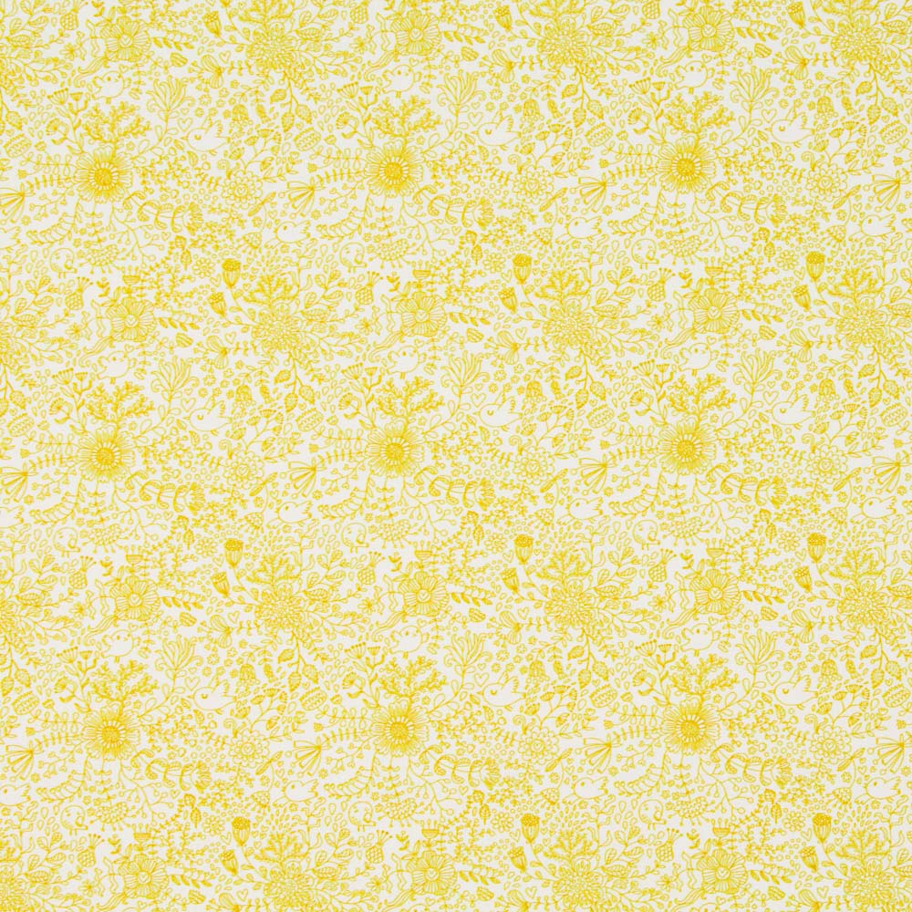 Algodão Bosque Mágico Amarelo - Ribes y Casals