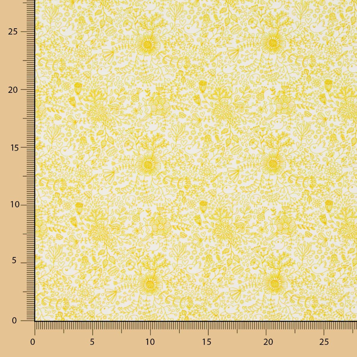 Algodão Bosque Mágico Amarelo - Ribes y Casals