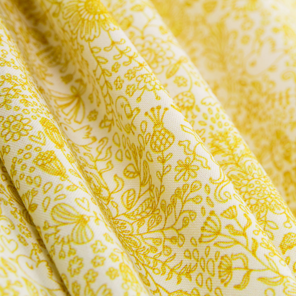 Algodão Bosque Mágico Amarelo - Ribes y Casals