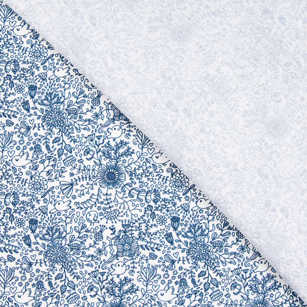 Algodão Bosque Mágico Marinho - Ribes y Casals