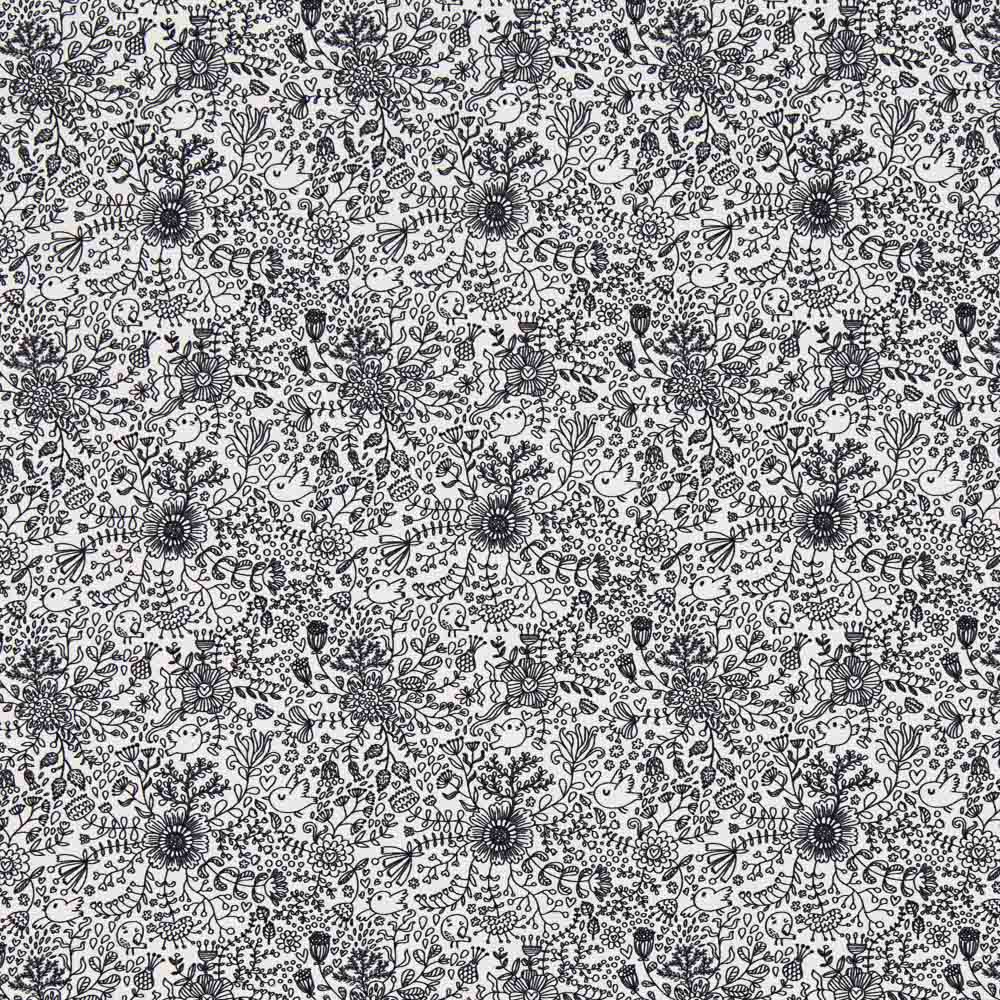 Algodão Bosque Mágico Preto - Ribes y Casals