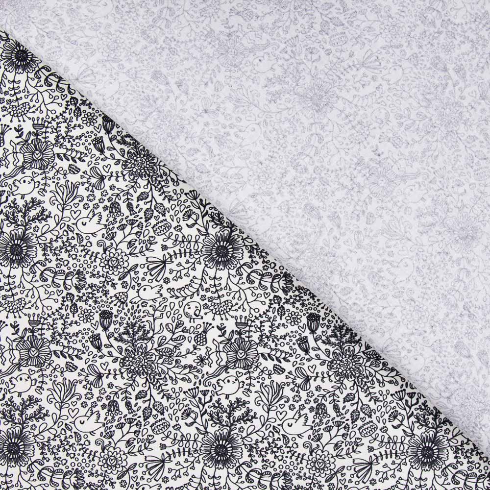 Algodão Bosque Mágico Preto - Ribes y Casals