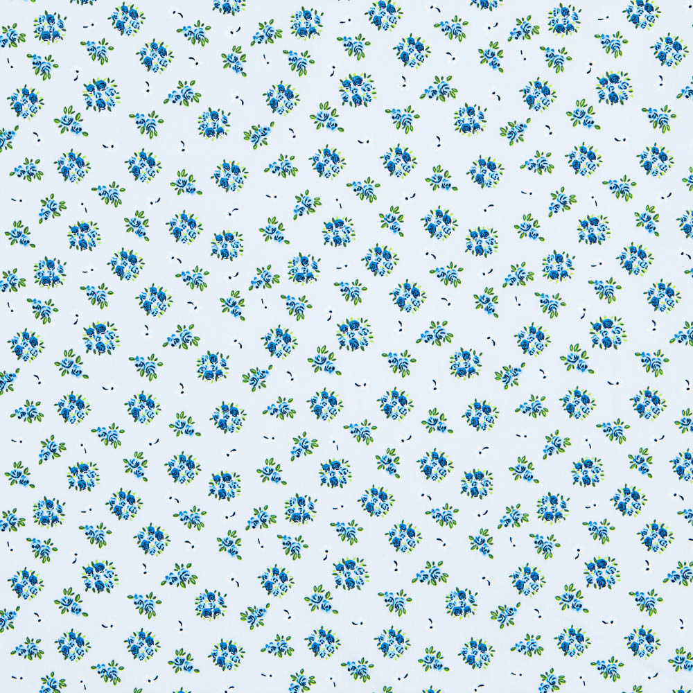 Algodão Bouquê Azul Claro - Ribes y Casals