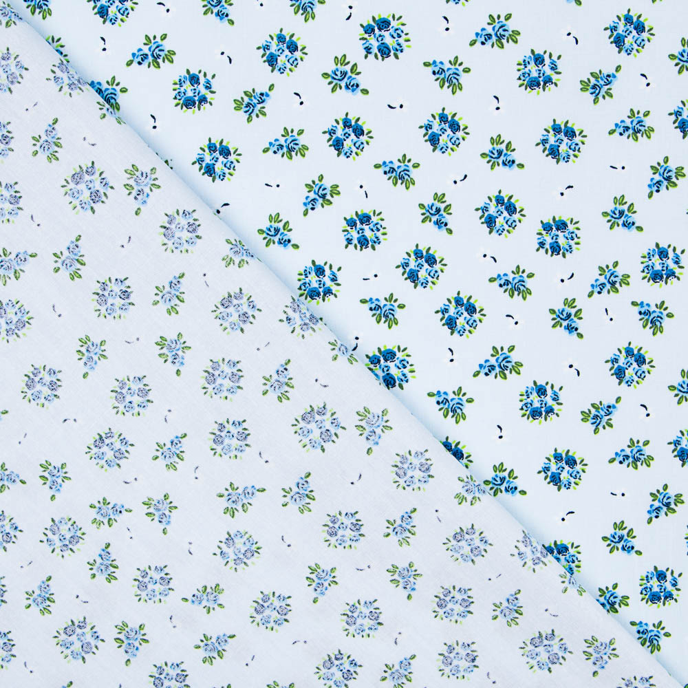 Algodão Bouquê Azul Claro - Ribes y Casals