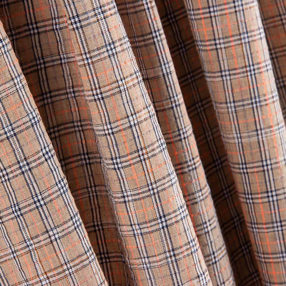 Algodão Seersucker Xadrez Mini Bege - Ribes y Casals