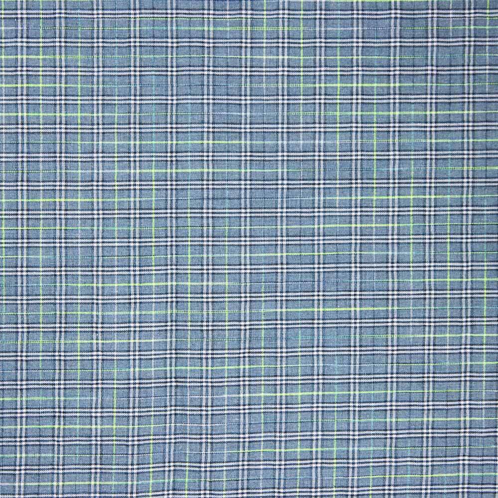 Algodão Seersucker Xadrez Mini Azul - Ribes y Casals