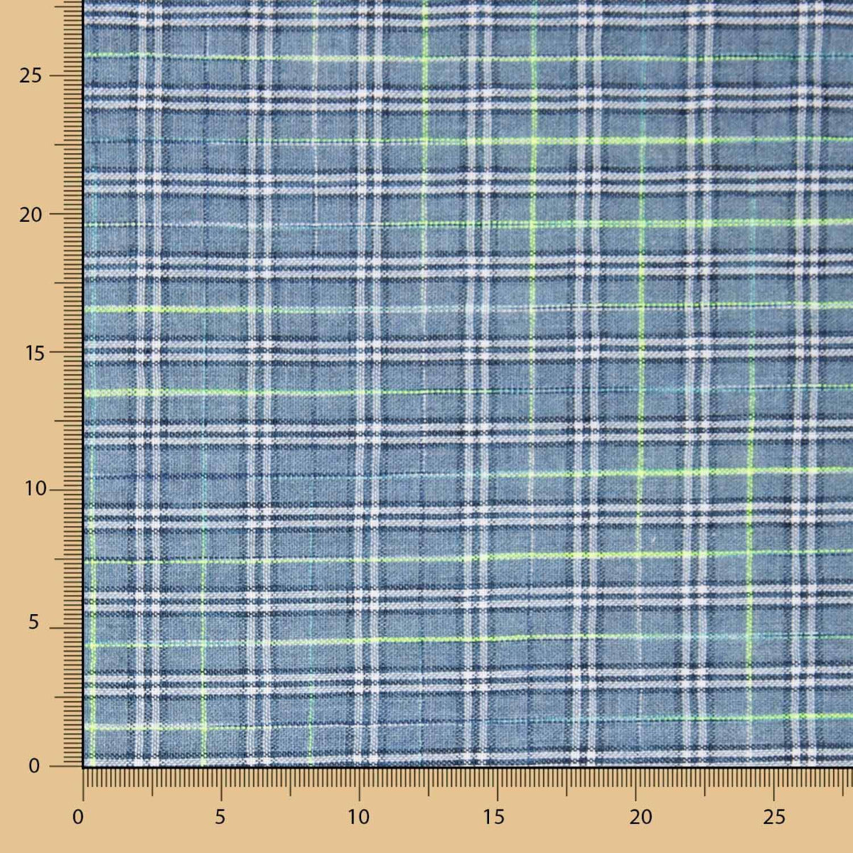 Algodão Seersucker Xadrez Mini Azul - Ribes y Casals