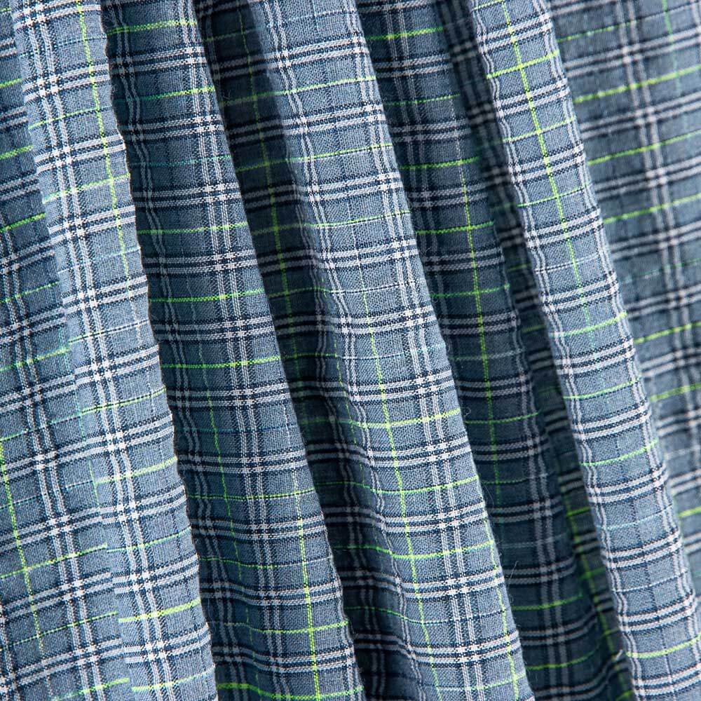 Algodão Seersucker Xadrez Mini Azul - Ribes y Casals