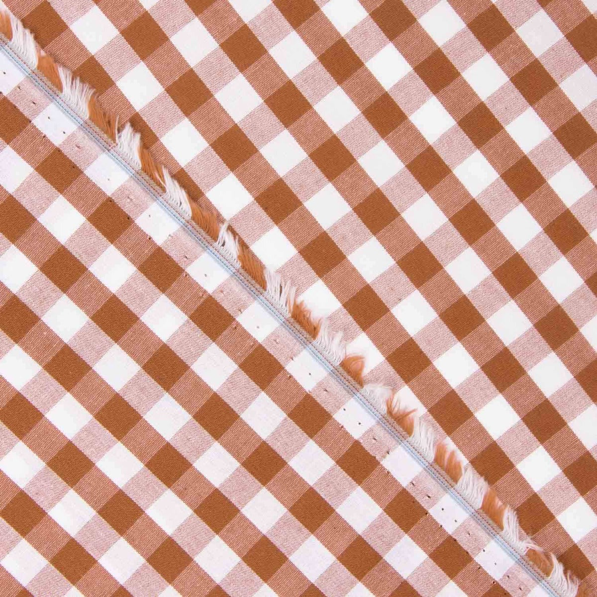 Popeline Algodão Quadrados Maxi Argila - Ribes y Casals