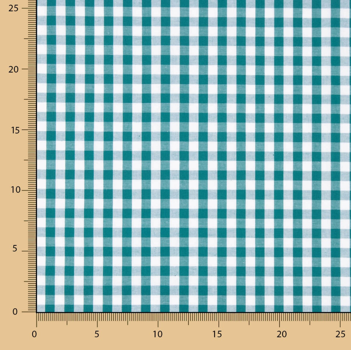 Popeline Algodão Quadrados Maxi Verde Canard - Ribes y Casals