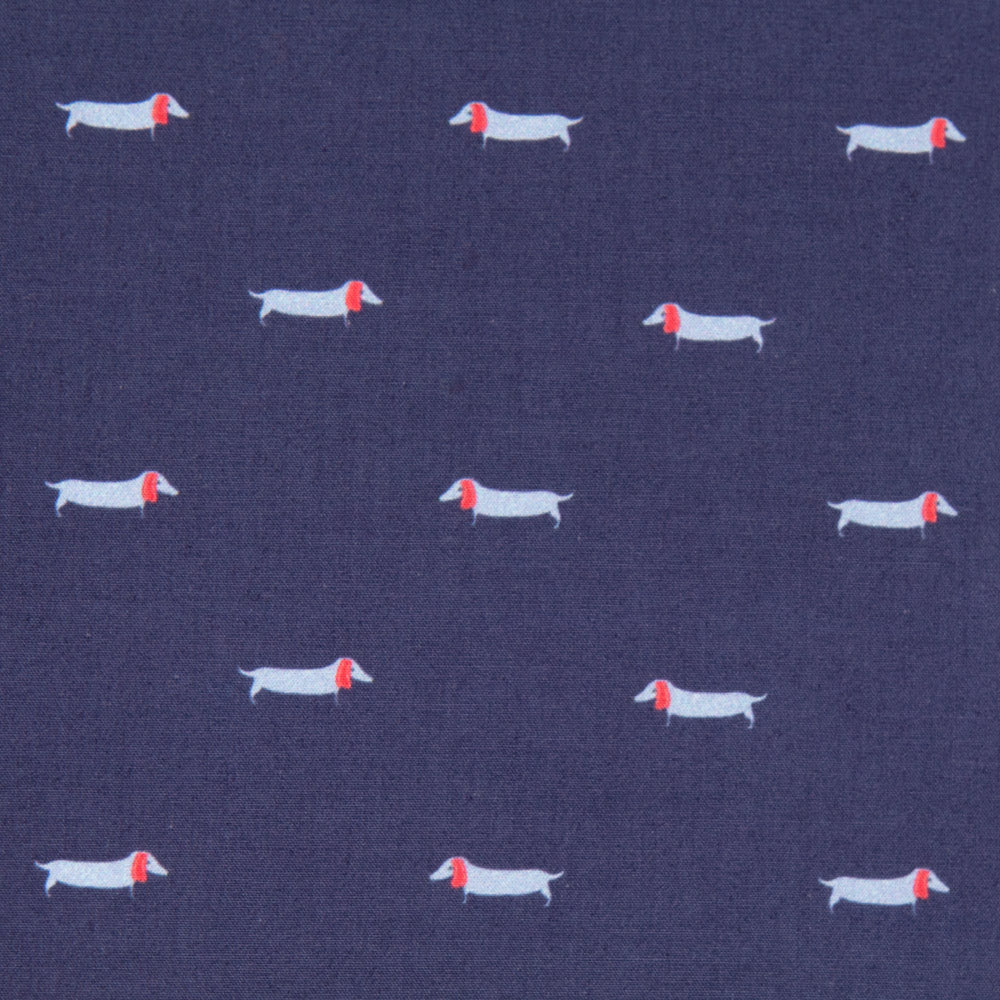 Algodão Estampado Dachsund Marinho - Ribes y Casals