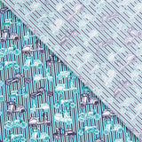 Algodão Estampado Vespa Listado Verde - Ribes y Casals