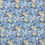 Popeline Algodão Flor Silvestre Azul - Ribes y Casals