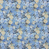 Popeline Algodão Flor Silvestre Azul - Ribes y Casals