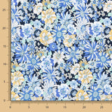 Popeline Algodão Flor Silvestre Azul - Ribes y Casals