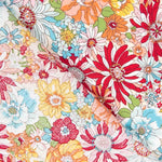 Popeline Algodão Flor Silvestre Vermelha - Ribes y Casals