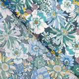 Popeline Algodão Flor Silvestre Verde - Ribes y Casals