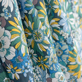 Popeline Algodão Flor Silvestre Verde - Ribes y Casals