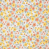 Popeline Algodão Flores Verde Sálvia - Ribes y Casals