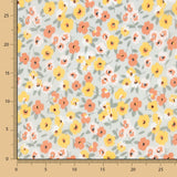 Popeline Algodão Flores Verde Sálvia - Ribes y Casals