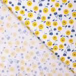 Popeline Algodão Orgânico Flores Bimbo Amarelas - Ribes y Casals