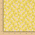 Popeline Algodão Orgânico Flores Coni Amarelo - Ribes y Casals