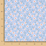 Popeline Algodão Orgânico Flores Coni Azuis - Ribes y Casals