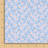 Popeline Algodão Orgânico Flores Coni Azuis - Ribes y Casals