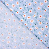 Popeline Algodão Orgânico Flores Coni Azuis - Ribes y Casals