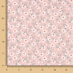 Popeline Algodão Orgânico Flores Coni Rosa - Ribes y Casals