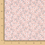 Popeline Algodão Orgânico Flores Coni Rosa - Ribes y Casals
