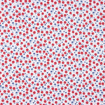 Popeline Algodão Orgânico Flores Bimbo Vermelhas - Ribes y Casals