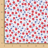 Popeline Algodão Orgânico Flores Bimbo Vermelhas - Ribes y Casals