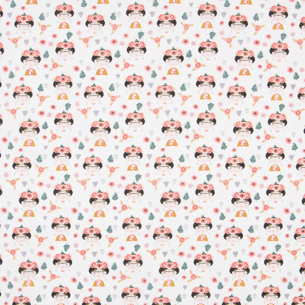 Algodão Frida Kahlo Branca - Ribes y Casals