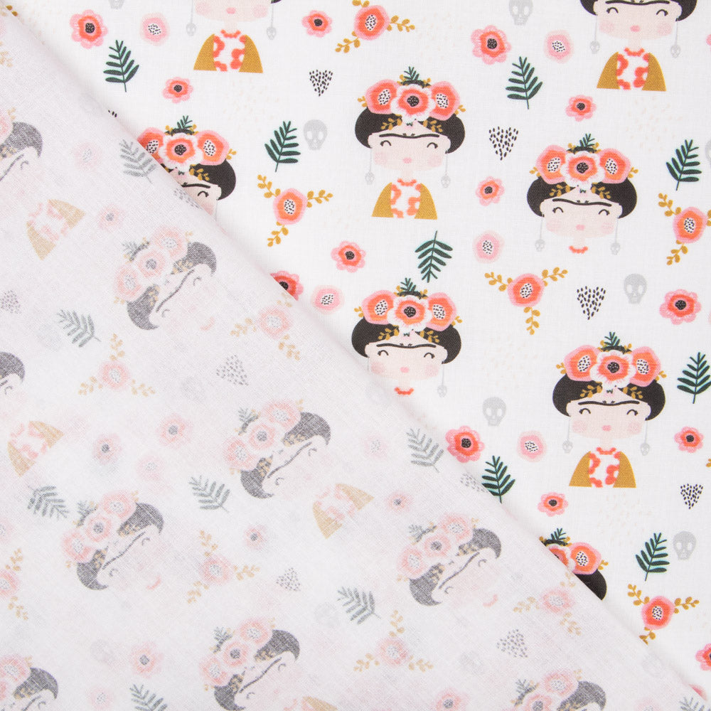 Algodão Frida Kahlo Branca - Ribes y Casals