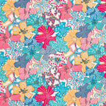 Algodão Liberty Flor Cores Branco - Ribes y Casals