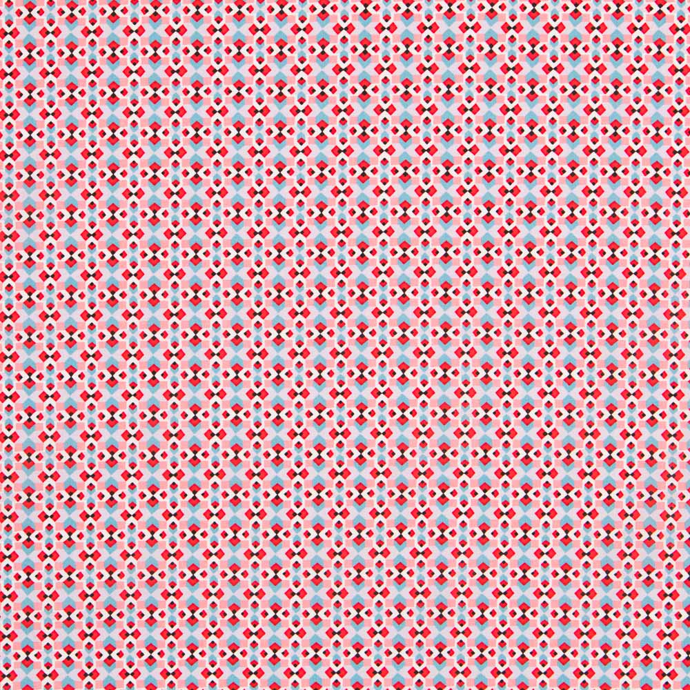 Algodão Liberty London Geométrico Coral - Ribes y Casals