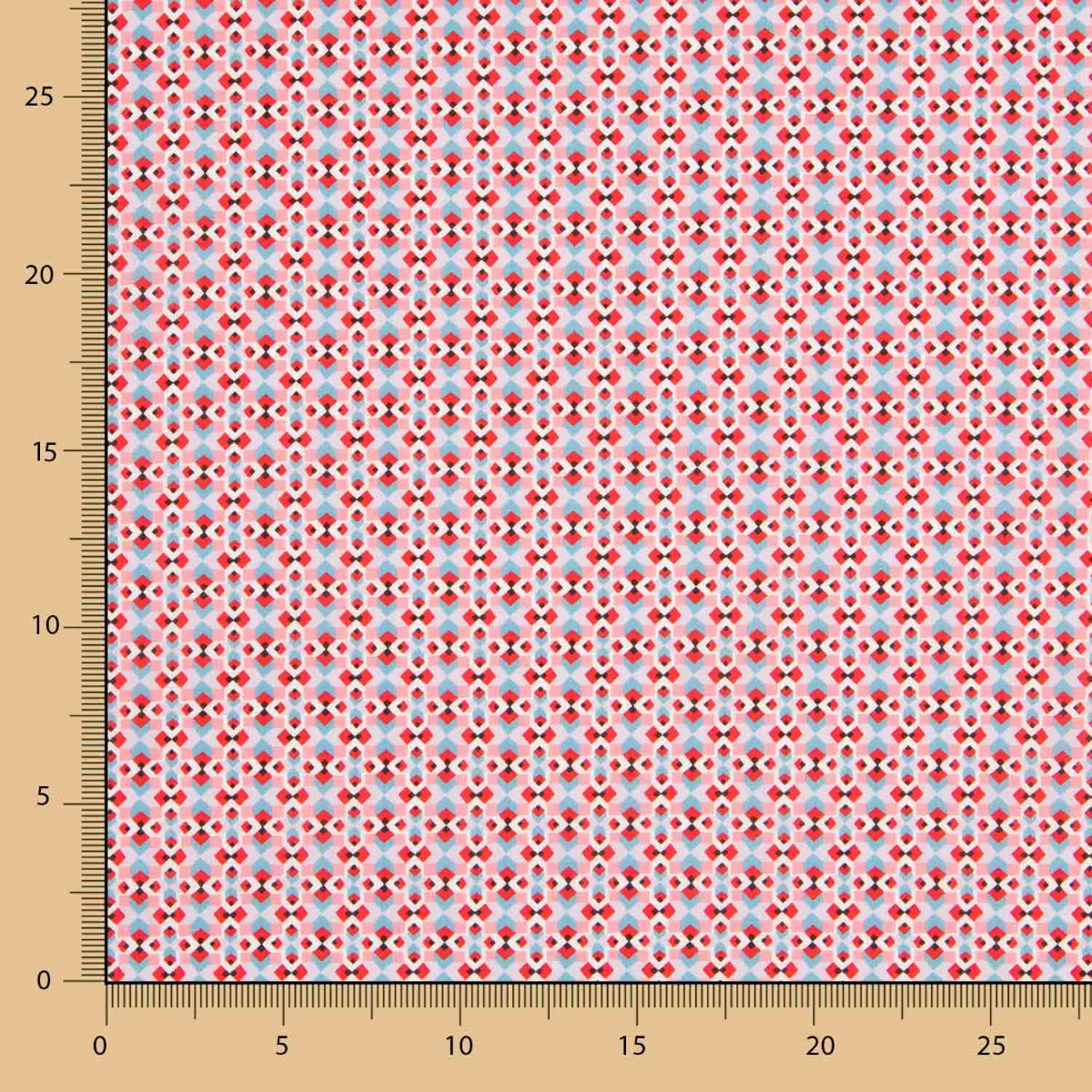 Algodão Liberty London Geométrico Coral - Ribes y Casals