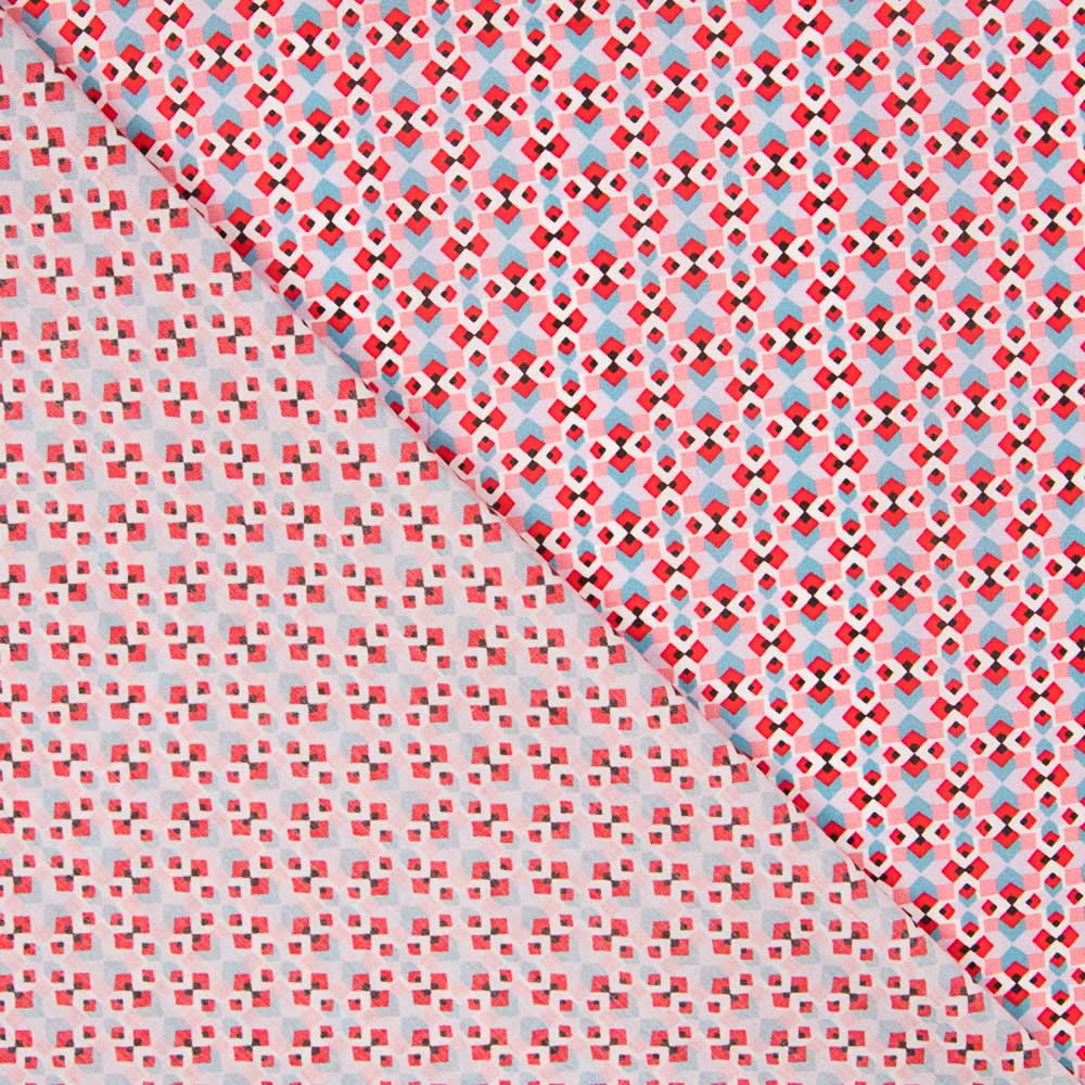Algodão Liberty London Geométrico Coral - Ribes y Casals