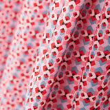 Algodão Liberty London Geométrico Coral - Ribes y Casals