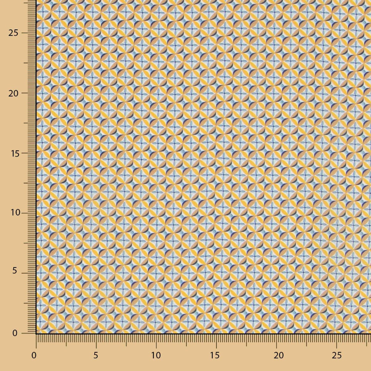 Algodão Liberty London Geométrico Ocre - Ribes y Casals